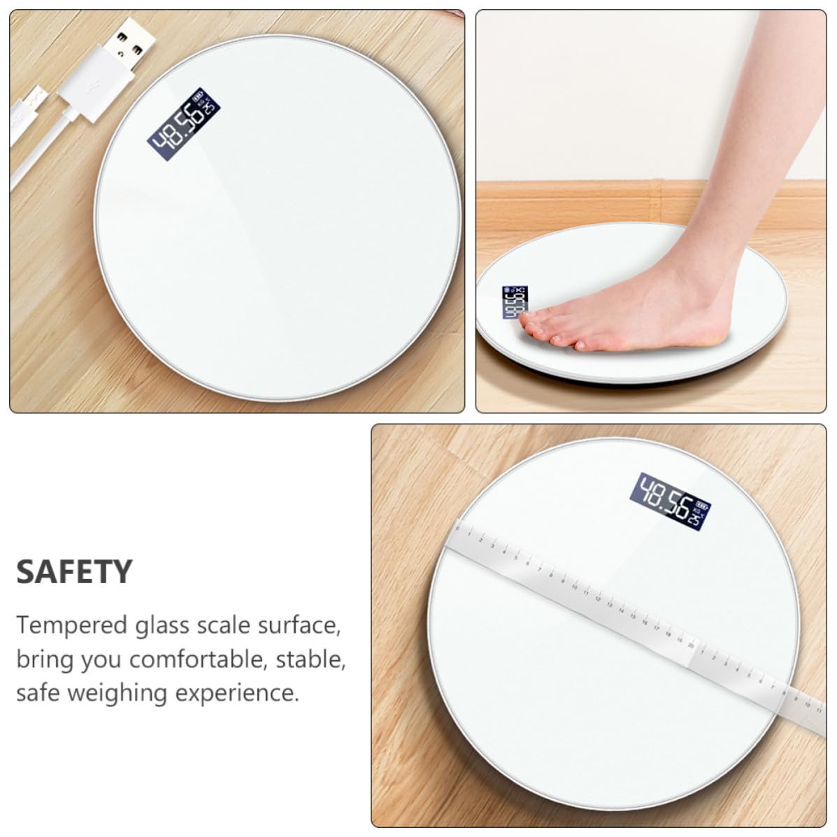 Digitale Körperwaage 0, 2–180kg, Weiß, 10g Teilung