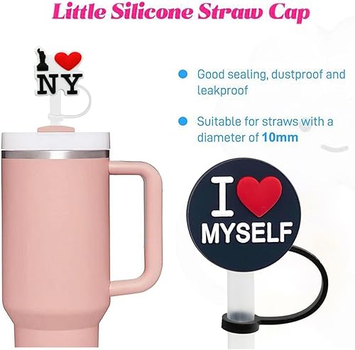Miniatura 77 de Straw Cover Cap for Stanley Cup,Straw Topper Compatible for 30&40 Oz Tumbler with Handle,10mm 0.4in Dust-Proof Reusable Straw Tips Lids,Straw Tip