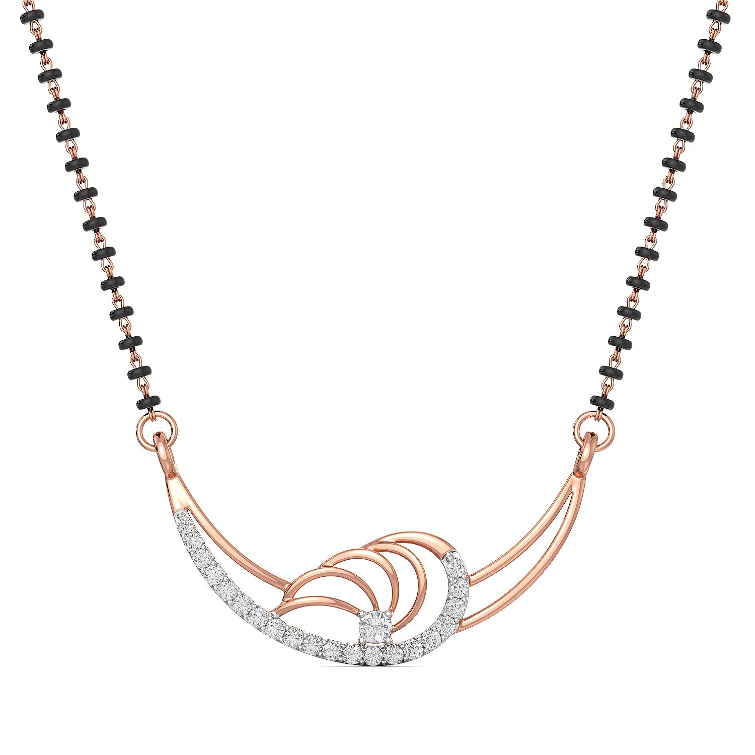 joyalukkas 18k (750) Rose Gold and Diamond Mangalsutra for Women-picture-17
