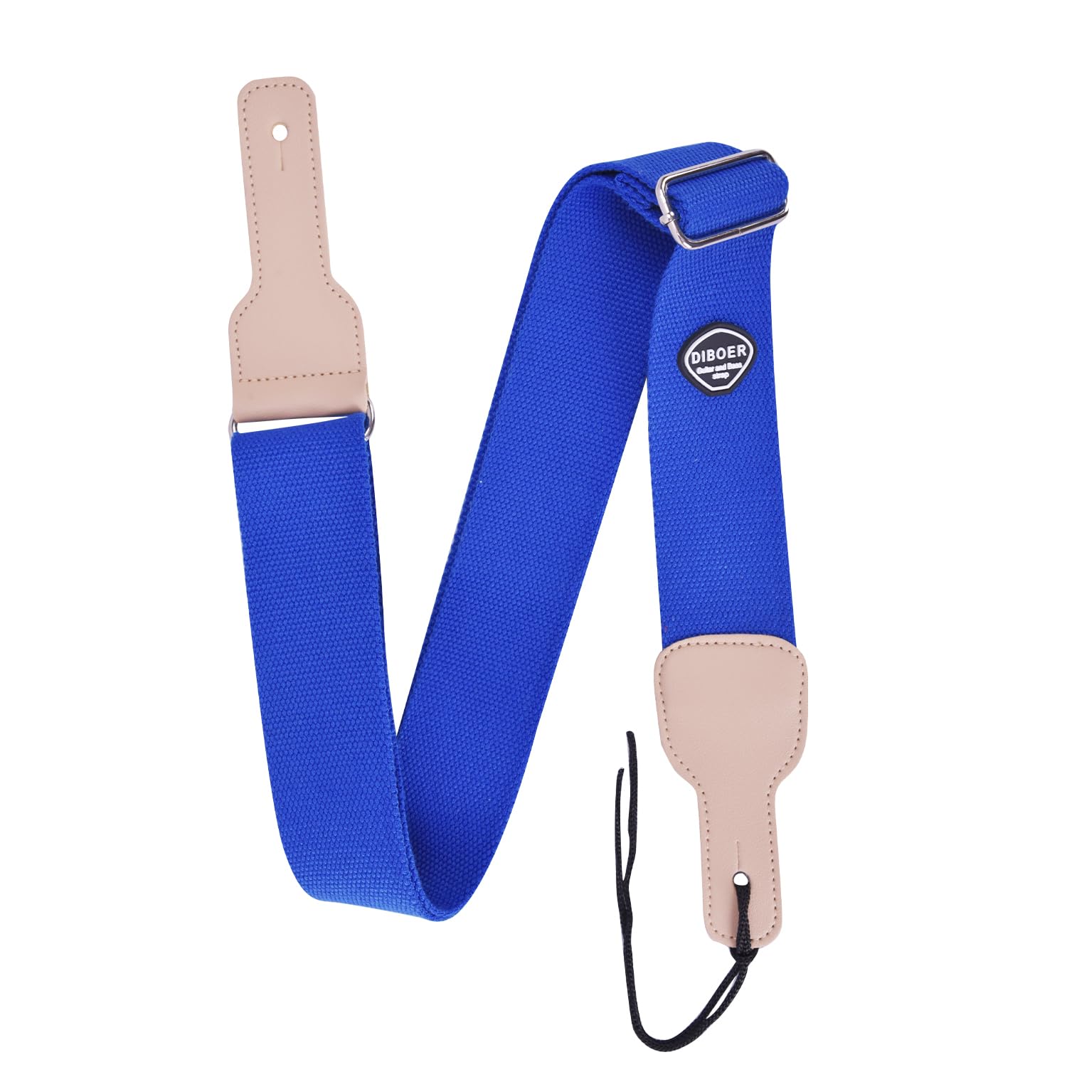 Guitar Strap, Cotton Full Grain Leather Ends Guitar Straps with Pick Pocket for Bass, Electric & Acoustic Guitar