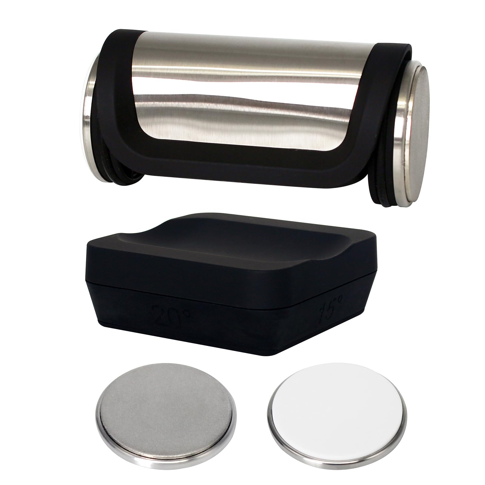 Eacam Rolling Knife Sharpener Kit Metal Knife Sharpening System with Magnetic Base 15/18/20/25 Degree Sharpening Knife Sharpener Set with Diamonds Grinding Disk for All Chef and Kitchen Knives Silver Knife Sharpener