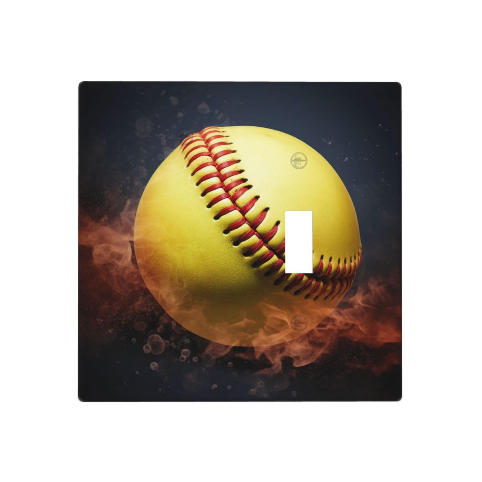 Decorator Wall Plate 2 Gang Light Switch Covers Softball Wallplate Double Toggle Switch Plate Mid-size Electrical Outlet Covers Decorative Wall Switch Plate Cover