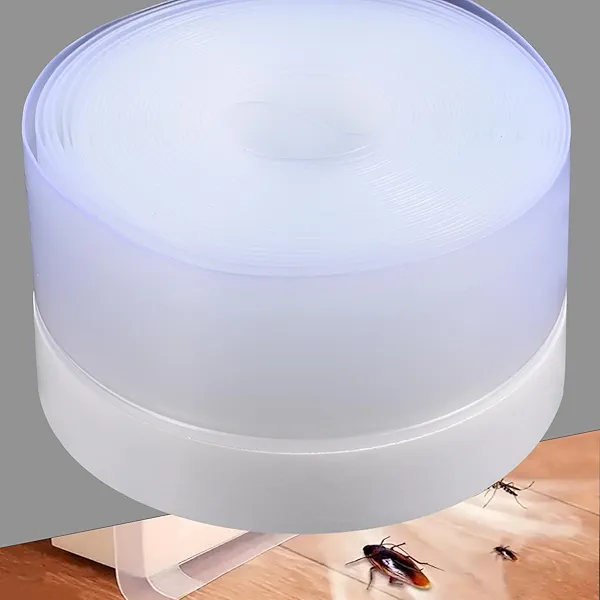 Silicone Weather Stripping Seal Door Tape 16.5 Feet Strip Bottom Draft Insulation Stopper Weatherproof Soundproof for Door Frame or Window Bathroom Shower Glass Gaps