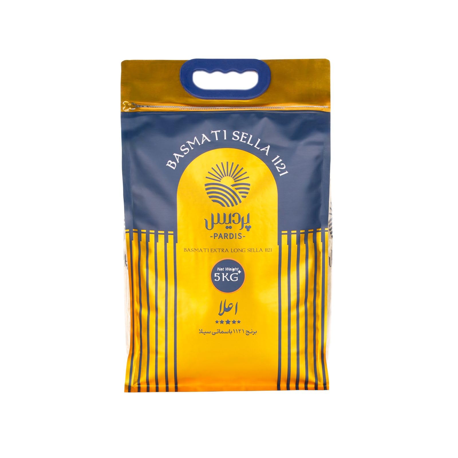 Pardis Basmati Reis 5 kg – wiederverschließbarer Beutel – Premium Extra Langkorn aus Indien – aromatisch, locker, duftend – vegan & glutenfrei