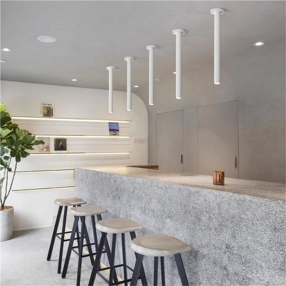 Faretti Incasso Soffitto LED Moderni, Faretto Asta Lunga Orientabile 360° | Faretti Direzionali Incassati, Illuminazione D’accento per Cucina, Corridoio, Soggiorno(White-3000k,H 20CM)