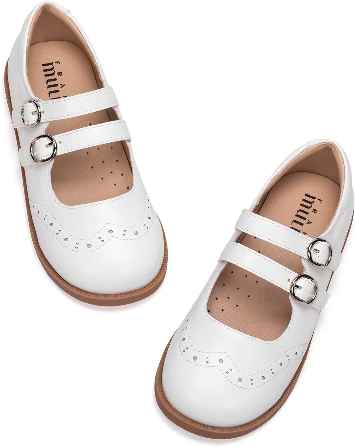 Frank Mully Girls Flats Mary Jane Shoes Round Toe Dress Shoes School Oxford Flats for Toddler/Little Kid