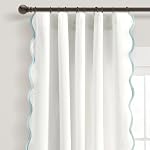 Lush Decor Coastal Chic Paire de panneaux de filtrage de la lumière de l'Edge pétrolifère, 52" W x 84" L, bleu & blanc - Rideaux blancs pour le salon - Côtes Decor