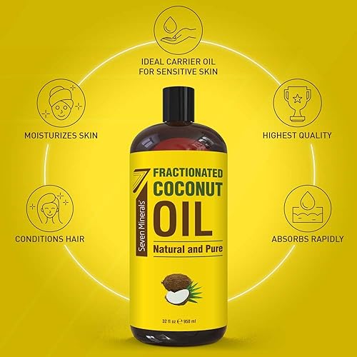 Miniatura 2 de Pure Fractionated Coconut Oil - Big 32 fl oz Bottle - Non-GMO, 100% Natural, Lightweight Massage Oil for Massage Therapy on Skin, Hair, More -