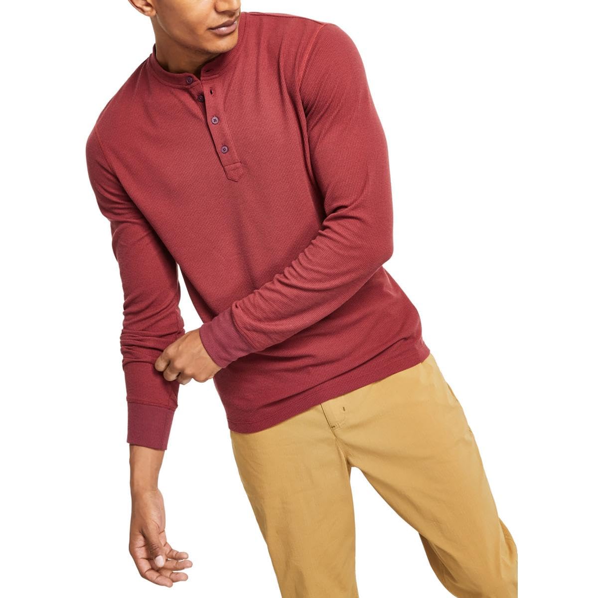 BASS Outdoor Mens Henley Long Sleeve Tee