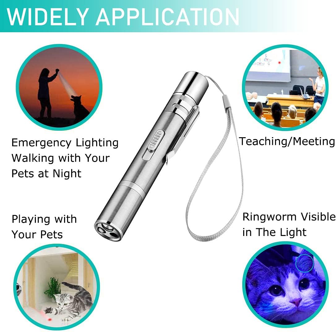 Cat Laser Pointer Toy,Dog Laser Pointer,7 Adjustable Patterns Laser ,USB Recharge Pointer,Long Range 3 Modes Training Chaser Interactive Toy,USB Recharge