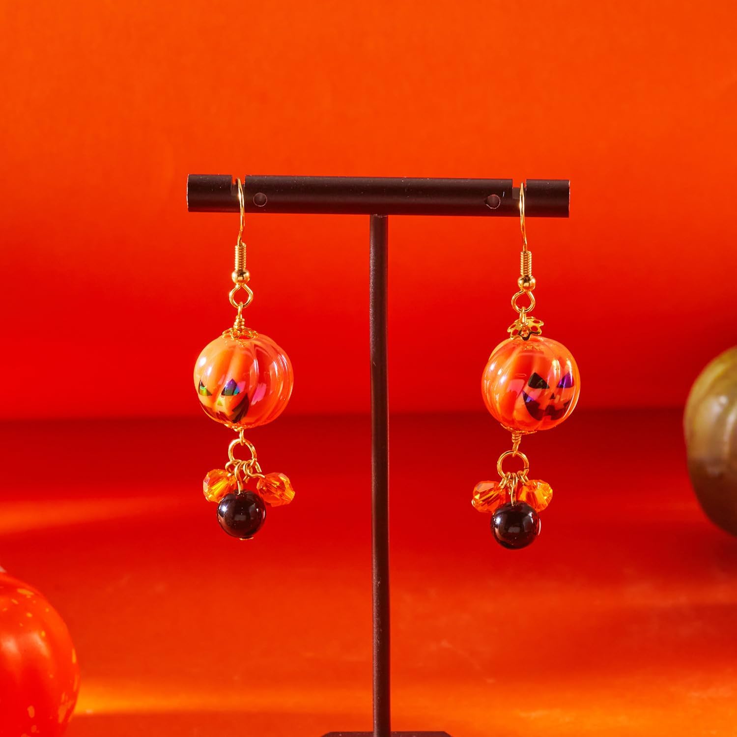 Halloween Pumpkins Earrings For Women Drop Dangle Crystal Gothic Eardrop Long Tassels Smiling Face Pumpkin Earring Party Holiday Fashion Accessories Jewelry Gifts - Image 5
