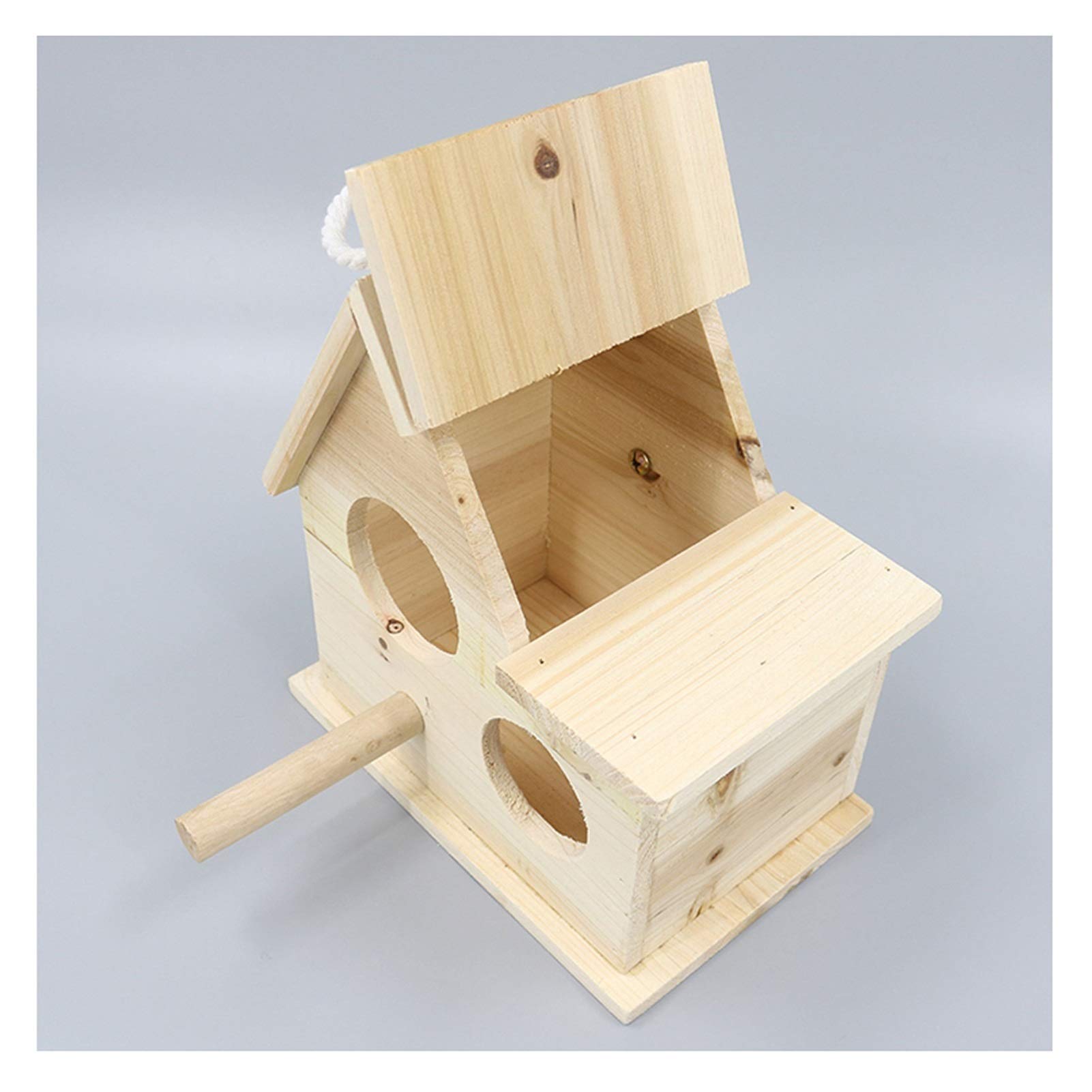 Jaula de pájaros Nest Box Bird House Caja de cría de Madera para Lovebirds, Parrotlets Caja de apareamiento Pájaros Naturales Huts Nido de Pájaro