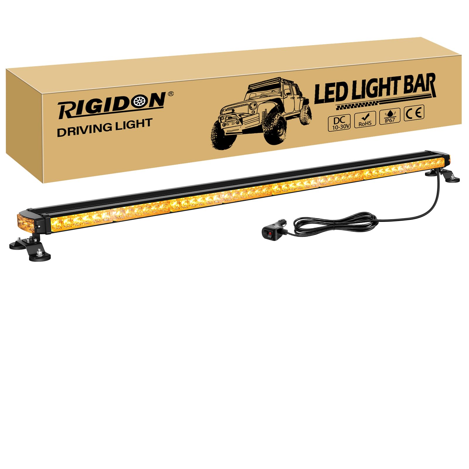 RIGIDON 49 Pollici 102 LED Arancione Magnetico Barra Led, Luce Stroboscopica, Luci Lampeggianti di Sicurezza di Avvertimento Per Camion Auto Furgone Trattori Elevatori UTV 4x4 Veicolo fuoristrada