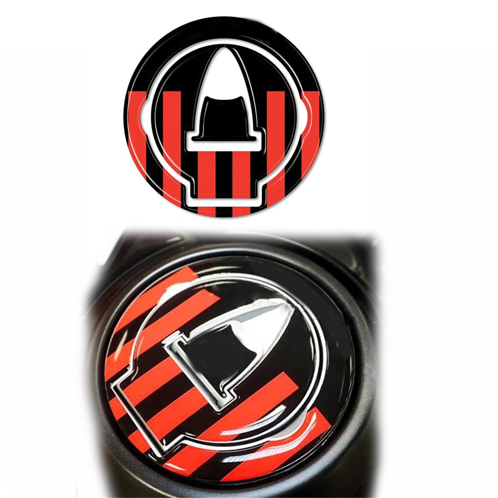 Tynbv Black- Silver Decorative Sticker Motorcycle Fuel Tank Cap Protection Sticker For Ducati Desertx Desert X Rr22 2023 3D Resin Pad Waterproof