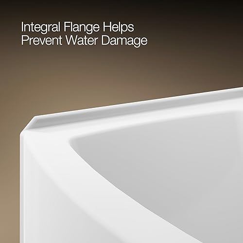 Miniatura 10 de KOHLER 1100-RA-0 Expanse - Bañera acrílica para alcoba de 60 x 32 pulgadas con drenaje a mano derecha, diseño compacto, color blanco