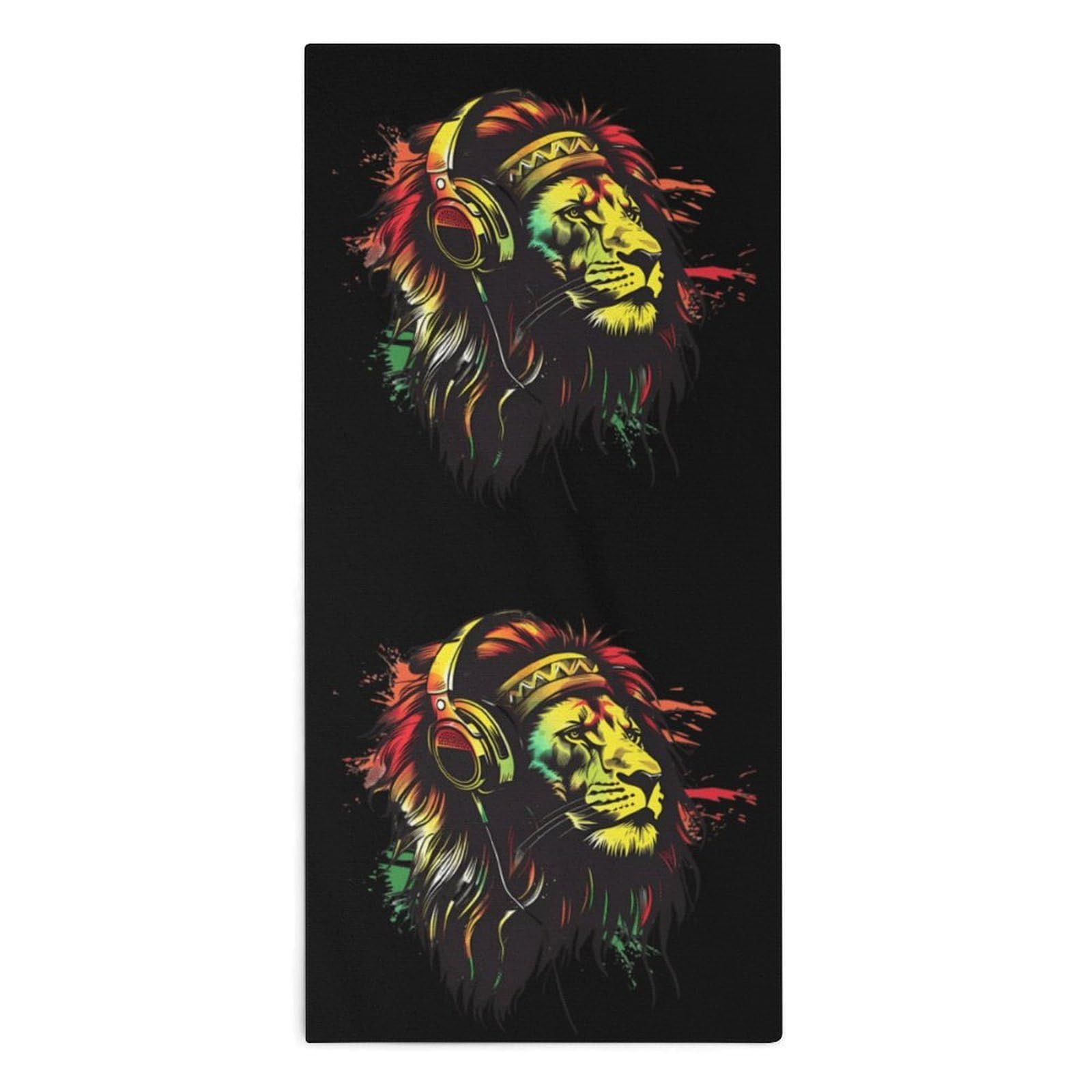 TXFBTRFSA Rasta Reggae Music Jamaican Lion Hand Towels for Adult Face Towel Bath Beach Swim Accessories