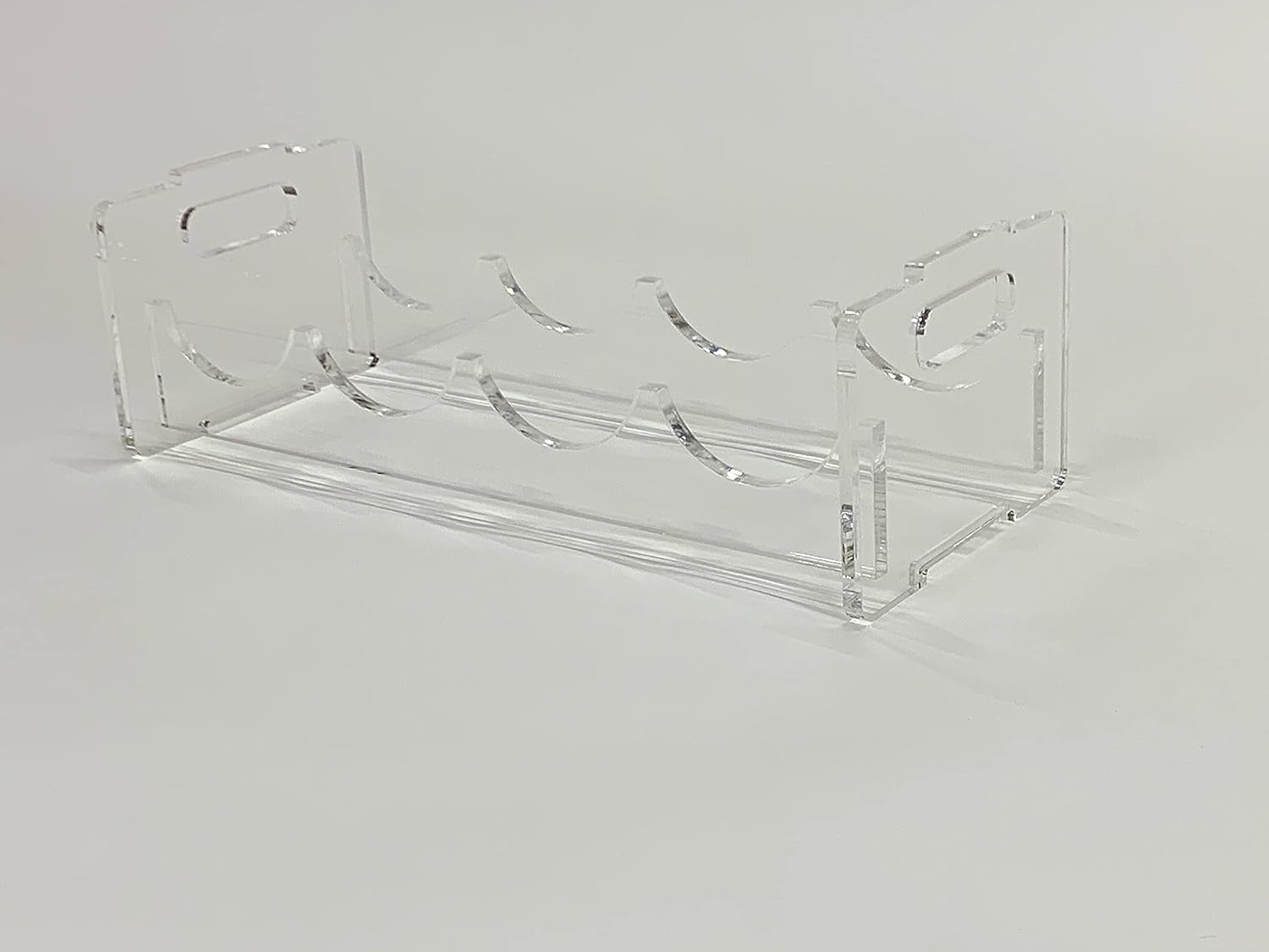 Clear Acrylic Stackable Wine Rack Holds 4 Bottles, Approximately 16.5 x 7 x 5.5 Inch