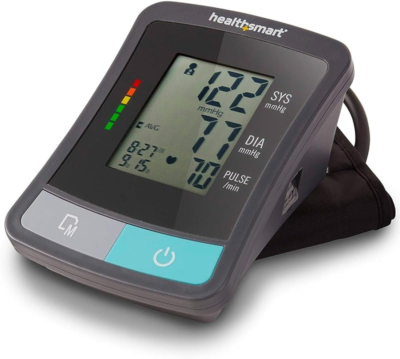 Monitor de presión arterial de muñeca estándar digital HealthSmart con brazalete automático para adultos que muestra la frecuencia del pulso y los latidos cardíacos irregulares Almacena hasta 60 lecturas para 2 usuarios