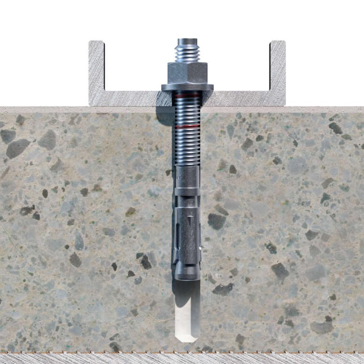 SCREW REBEL Bolzenanker M6x60mm – 200 Stück - Schwerlastanker für ungerissenen Beton – ETA-Zulassung Option 7 - SW10 - Keilanker Ankerbolzen Schwerlastdübel Industriequalität verzinkt