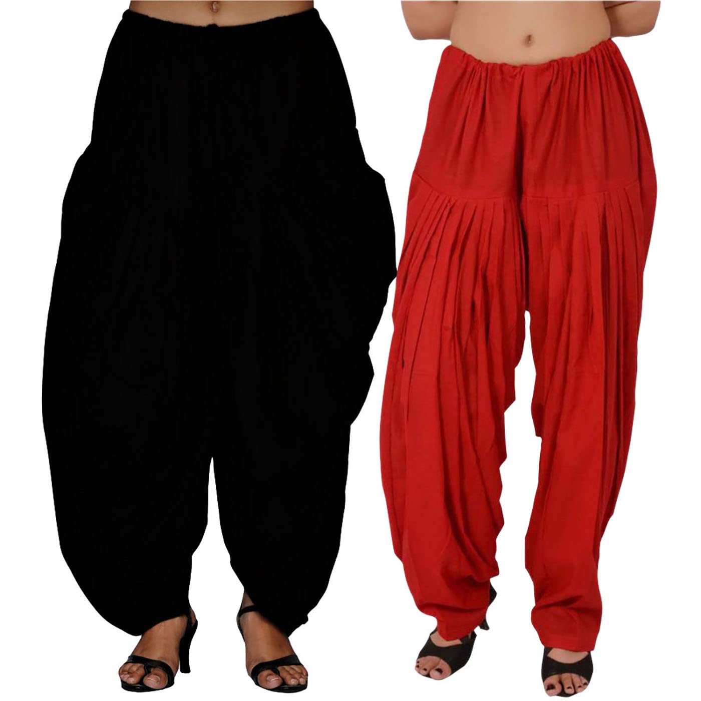 Cotton Salwar for Women/Girls/Ladies Combo (Pack of 2) - Free Size: Fit to Waist Size Between 26 inches to 38 inches-image-46