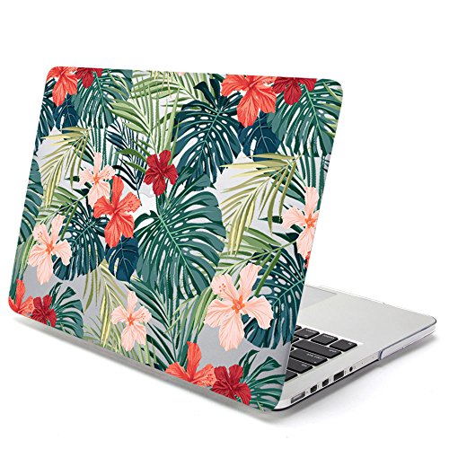 GMYLE MacBook Pro 13 Case with Retina Display No CD-ROM (A1502/A1425, Version 2015/2014/2013/end 2012), Plastic Hard Case Shell - Tropical Plants