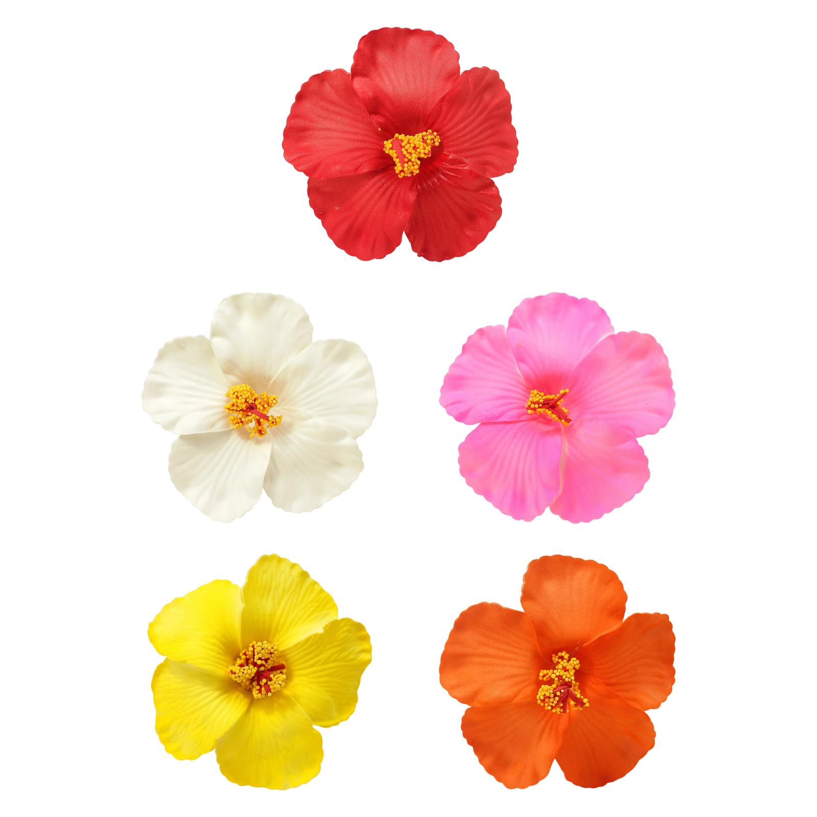YUXITA Pack of 5pcs Hawaiian Flower Hair Clip Soft Cloth Nonslip Design for Beach Vacation Party Multiple Color