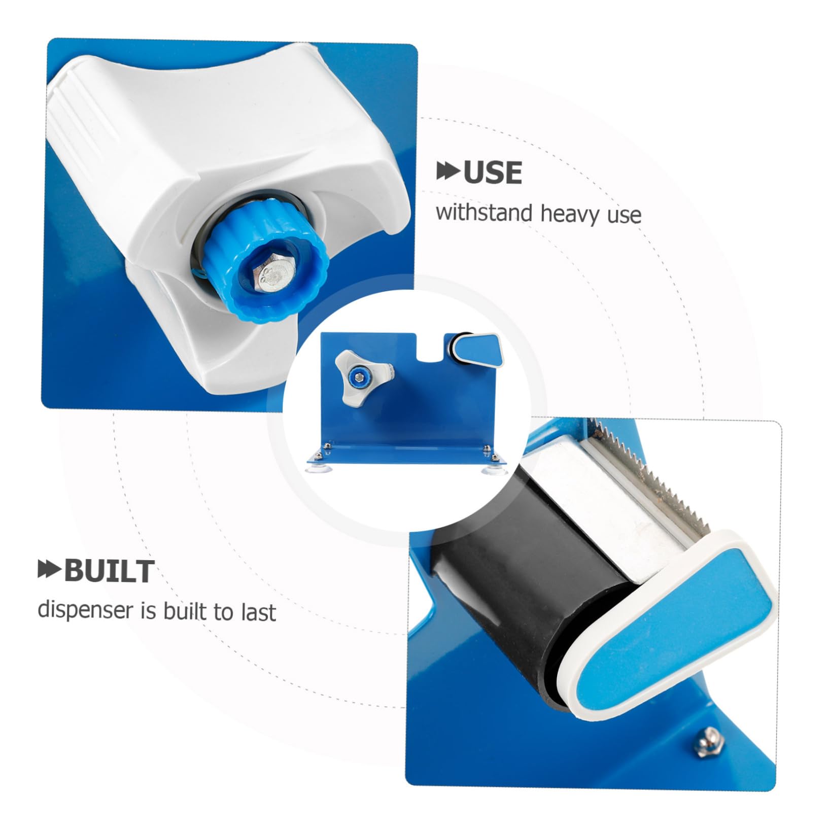 Angoily Klebebandabroller Blau Eisen Wiederverwendbar mit Saugnapf Geeignet für Klebeband bis 5cm Breite für Büro und Lager