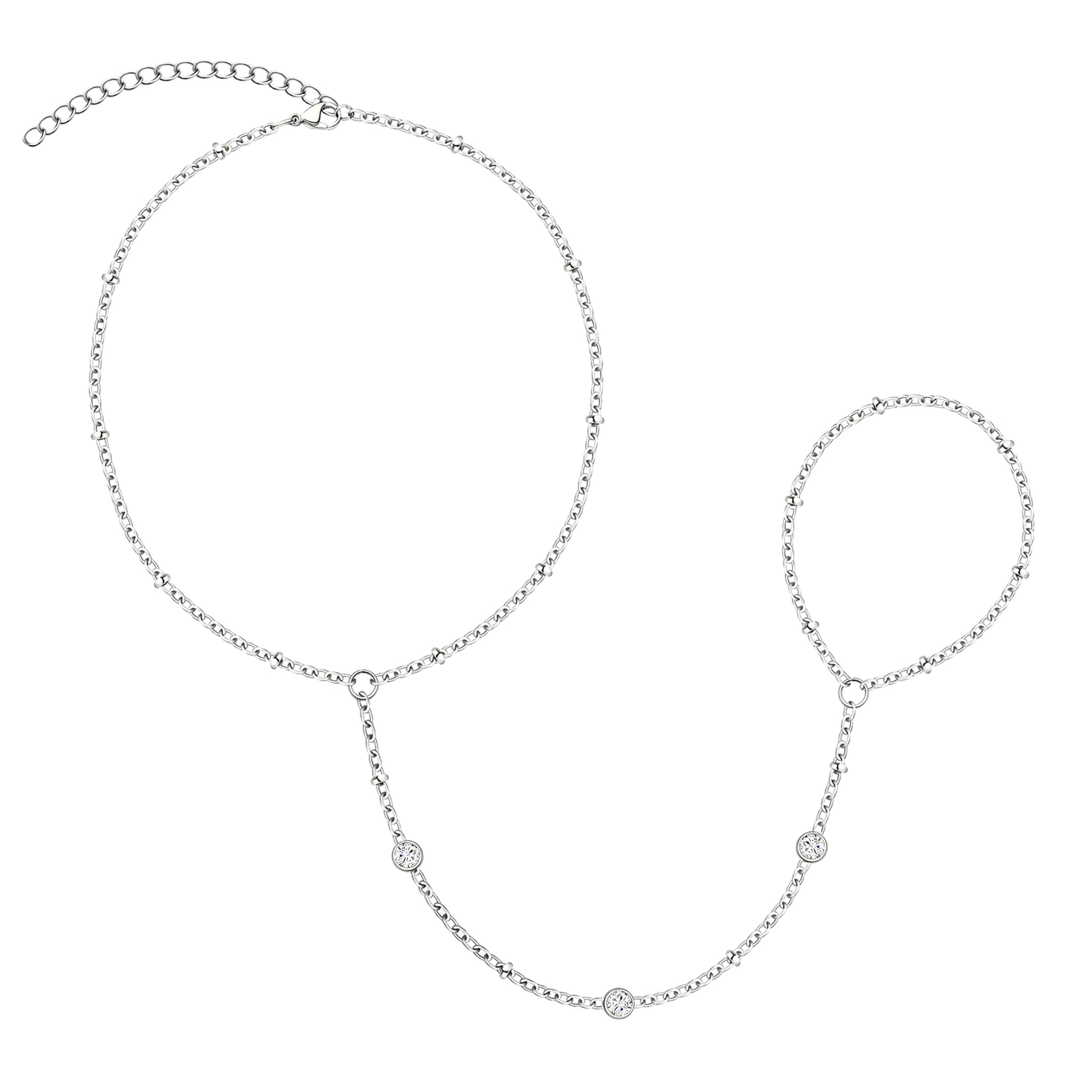 Gold Bracelets Set for Women Non Tarnish Trendy,14K Gold Plated Dainty Stackable Paperclip Cuban Link Chain Bracelets, Simple Cute Cuff Bracelets Jewelry Set Adjustable 7"+2"