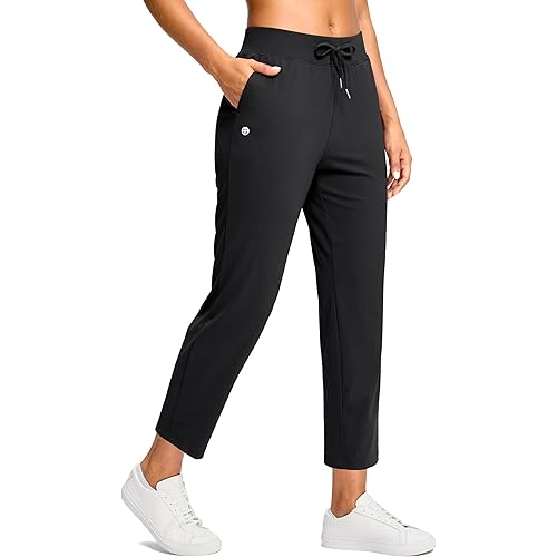 G Gradual Petite Pants for Women 24"/26" Ankle Pants 2 Pockets Stretchy 7/8 Sweatpants for Golf Travel Athletic Casual