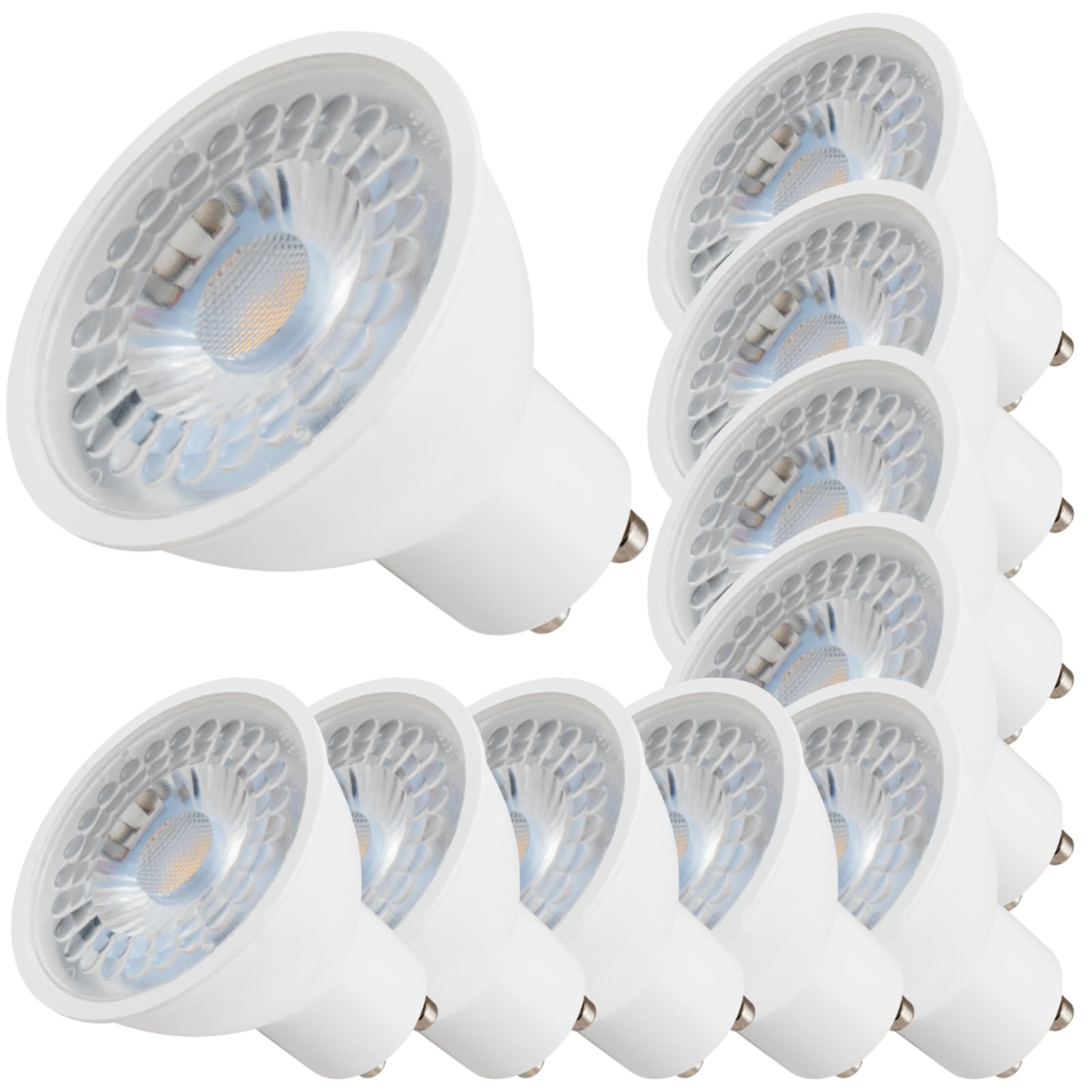 10 Stück GU10 LED Lampe 7W 230V Warmweiß 3000K | 550 Lumen | Leuchtmittel für Spots, Deckenleuchten & Einbaustrahler | Kompakte Bauform, flackerfreies Licht & sofort volle Helligkeit