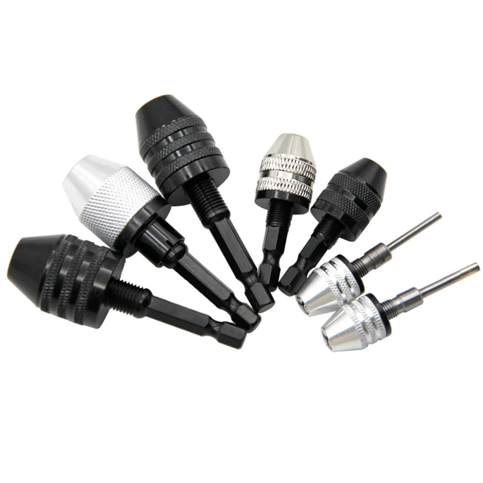 Mandrino per trapano senza chiave da 0,3-8 mm, mini punte per trapano elettrico autoserranti, strumenti per fissaggio a pinza con codolo esagonale da 1/4", convertitore a cambio rapido (04)