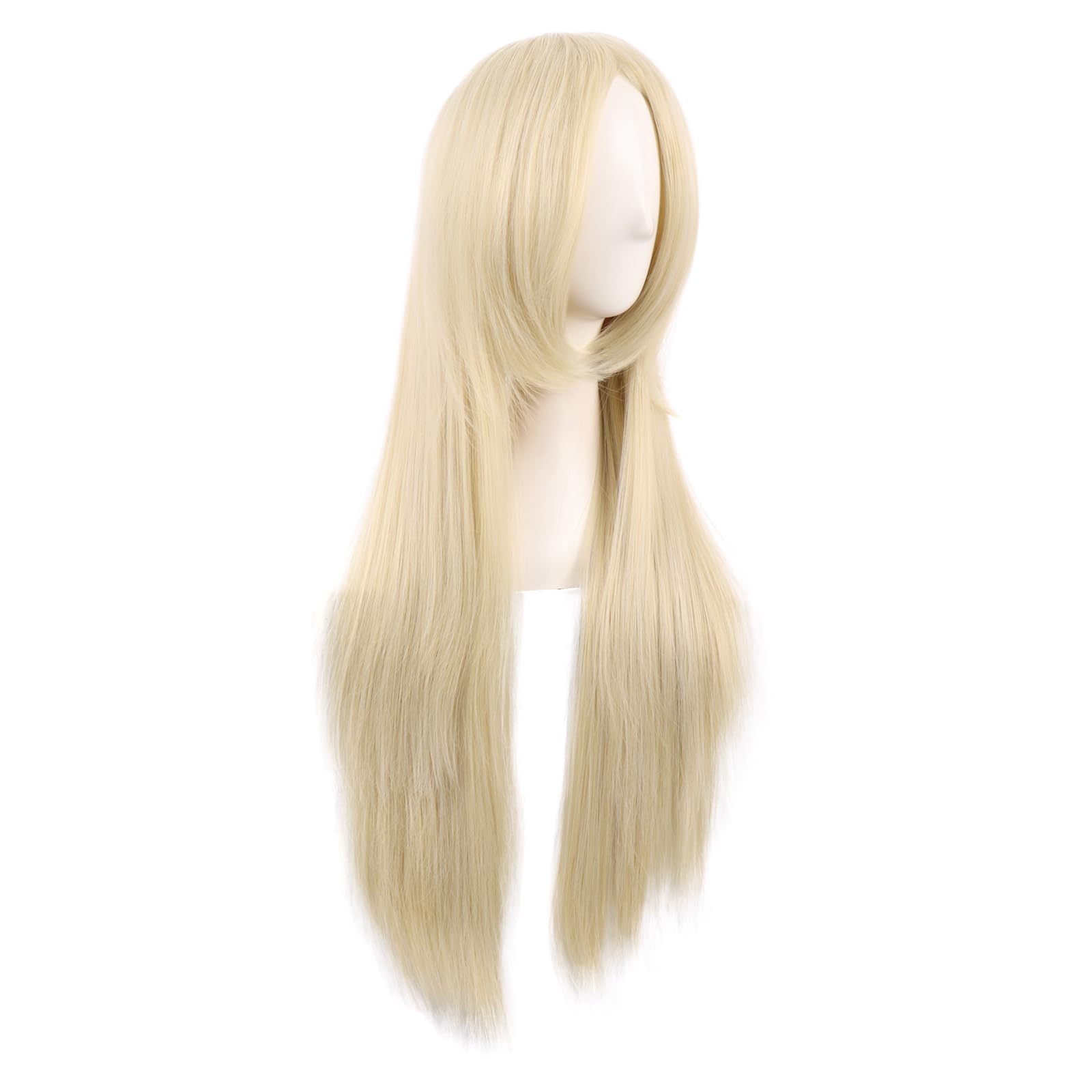 MapofBeauty 32 Inch/80 cm Side Bangs Long Straight Anime Costume Cosplay Party Wig (Mixed Blonde), 21.5 inches - Image 3