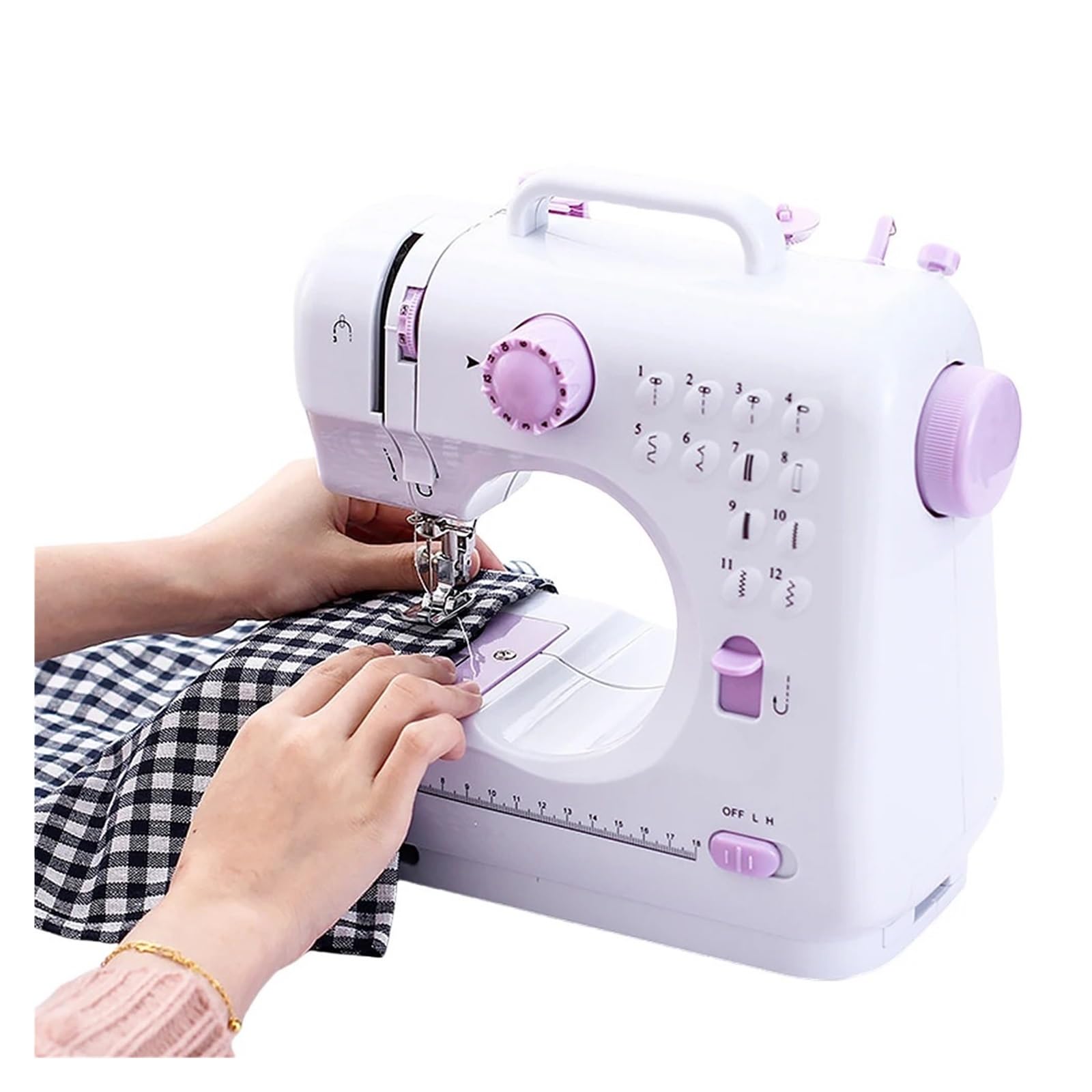 Maszyna Do Szycia Crafting Mending Machine Double Speeds Travel Sewing Machines 12 Wbudowanych Ściegów Zestaw Z Pedałem Nożnym Dla Początkujących Proste I Szybkie Szycie