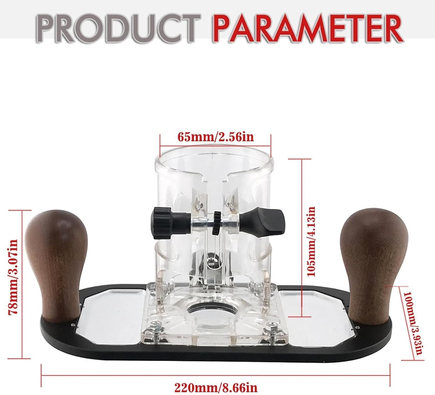 Router Base for Woodworking with Handle, Slotting Bracket for Trimming Equipment, Black