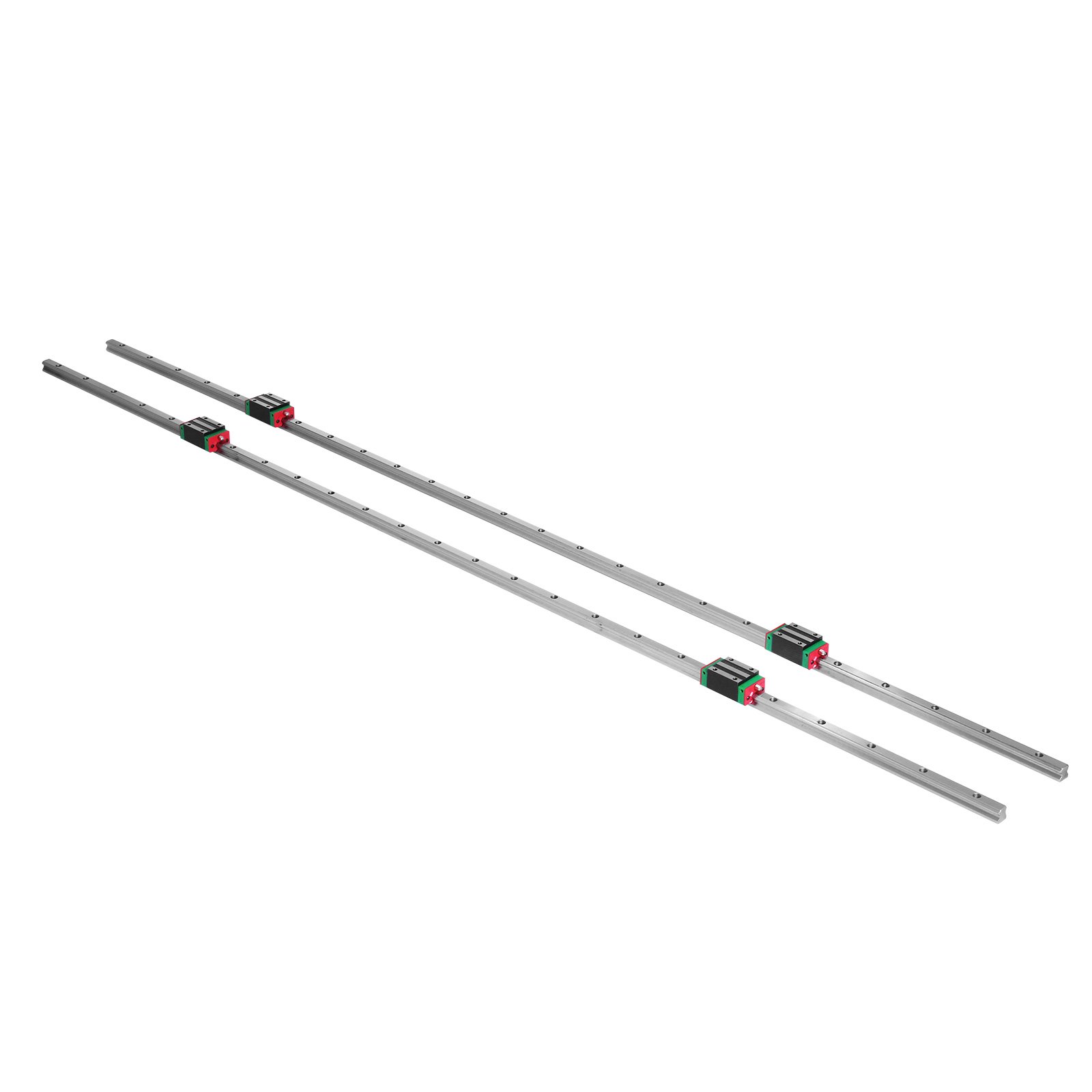 Riel Lineal 15-1500 mm 2x Riel de Guía Lineal 4x Tipo Cuadrado Bloque de Cojinetes del Carro Soporte de Riel Lineal para Rodamientos Ranurados de 15 mm