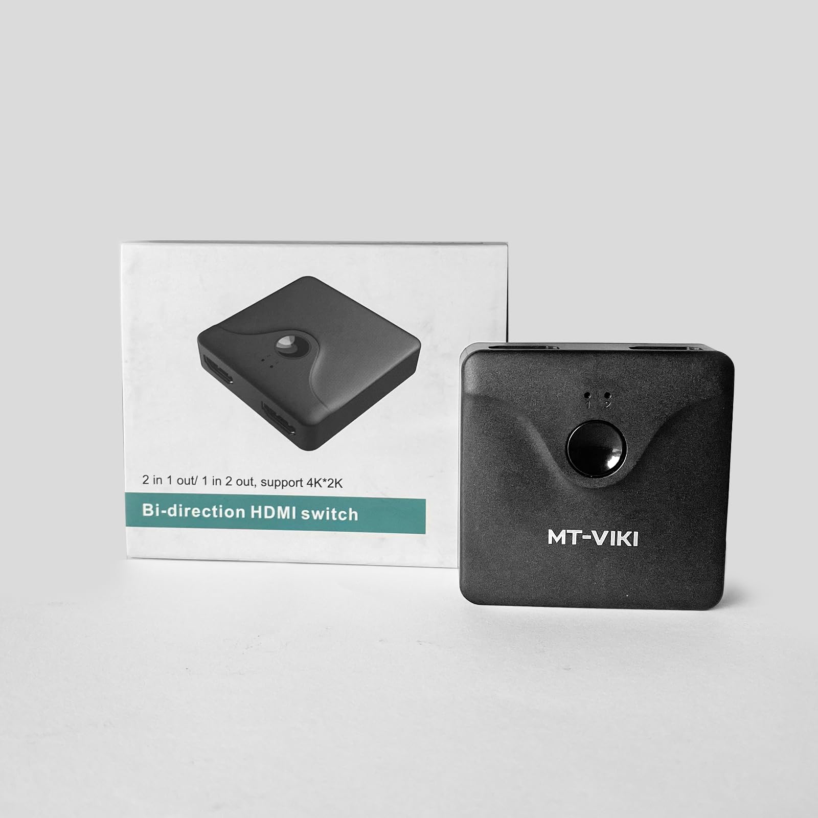 MT-VIKI Przełącznik HDMI 4K60 Hz 2 w 1, Dwukierunkowy Rozdzielacz 1 w 2, Kompatybilny z Laptopami, Komputerami PC, Xbox, PS5/PS4, Projektorem, Zasięg 6 m