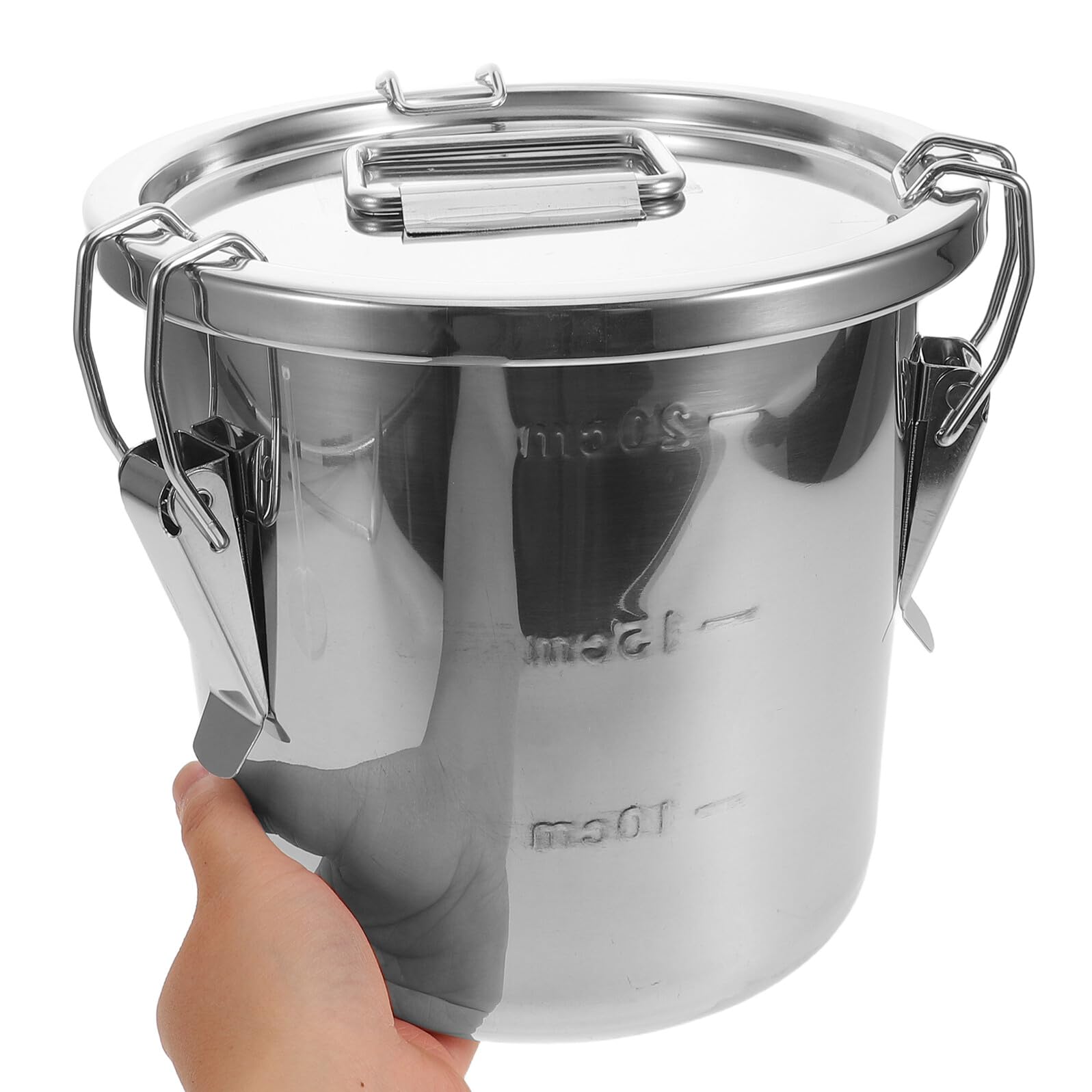 Veemoon Luftdichter Edelstahlbehälter 6 L mit Deckel und Griff Metall Aufbewahrungseimer für Reis Mehl und Trockenwaren Küchen Vorratsdose