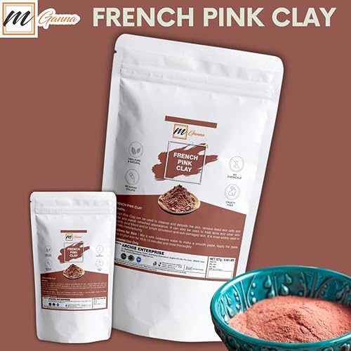 Miniatura 4 de mGanna Polvo de arcilla rosa francesa 100% natural, arcilla rosa (una libra) para máscaras faciales de bricolaje, cremas, exfoliaciones suaves y