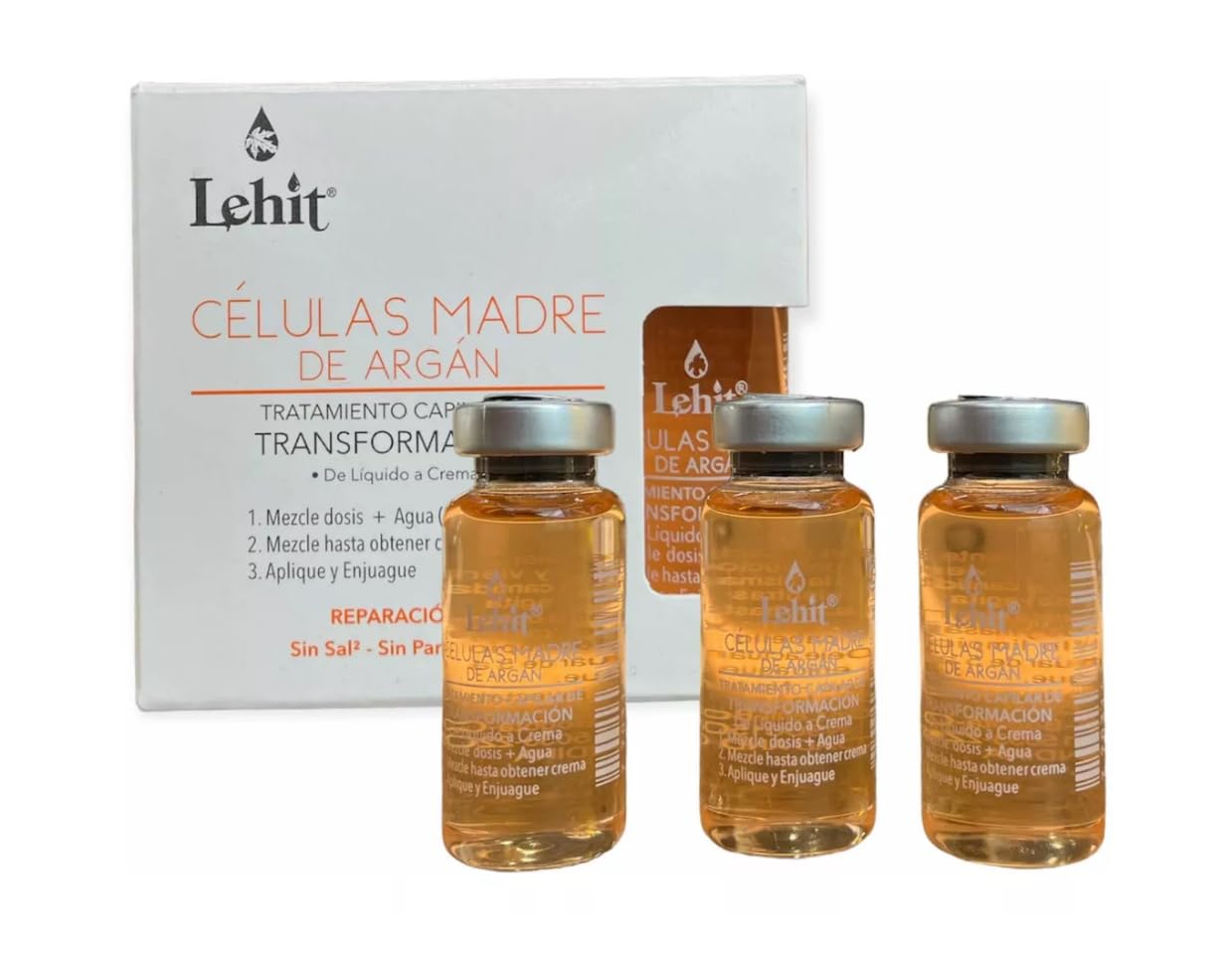 Lehit Tratamiento Capilar de Células Madre de Transformación *de líquido a crema* caja de 3 ampolletas