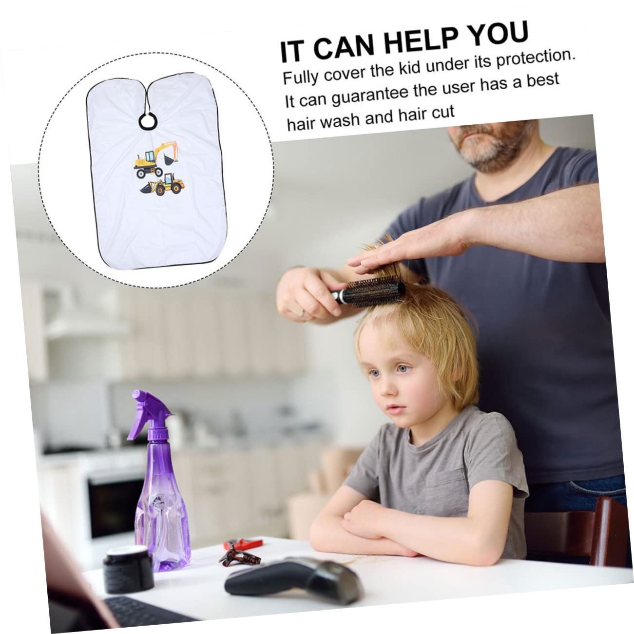 PACKOVE Mantellina Parrucchiere per Bambini e Leggera Motivo Cartone Animato Adorabile per Uso a Casa o Salone di Bellezza