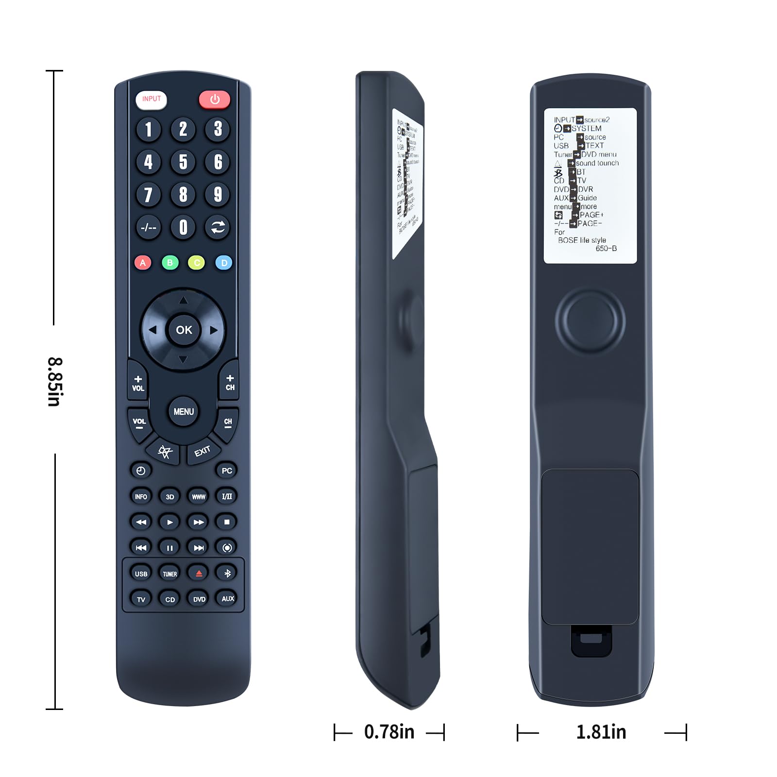 Replacement Remote Control for Bose Lifestyle 650/600/550 Media