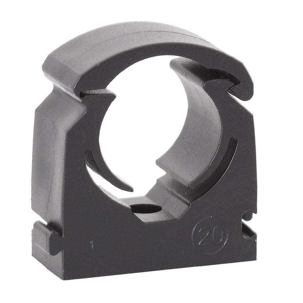 TALON Pack of 20 Single Hinged Pipe Clip - 19mm To 21mm - Black