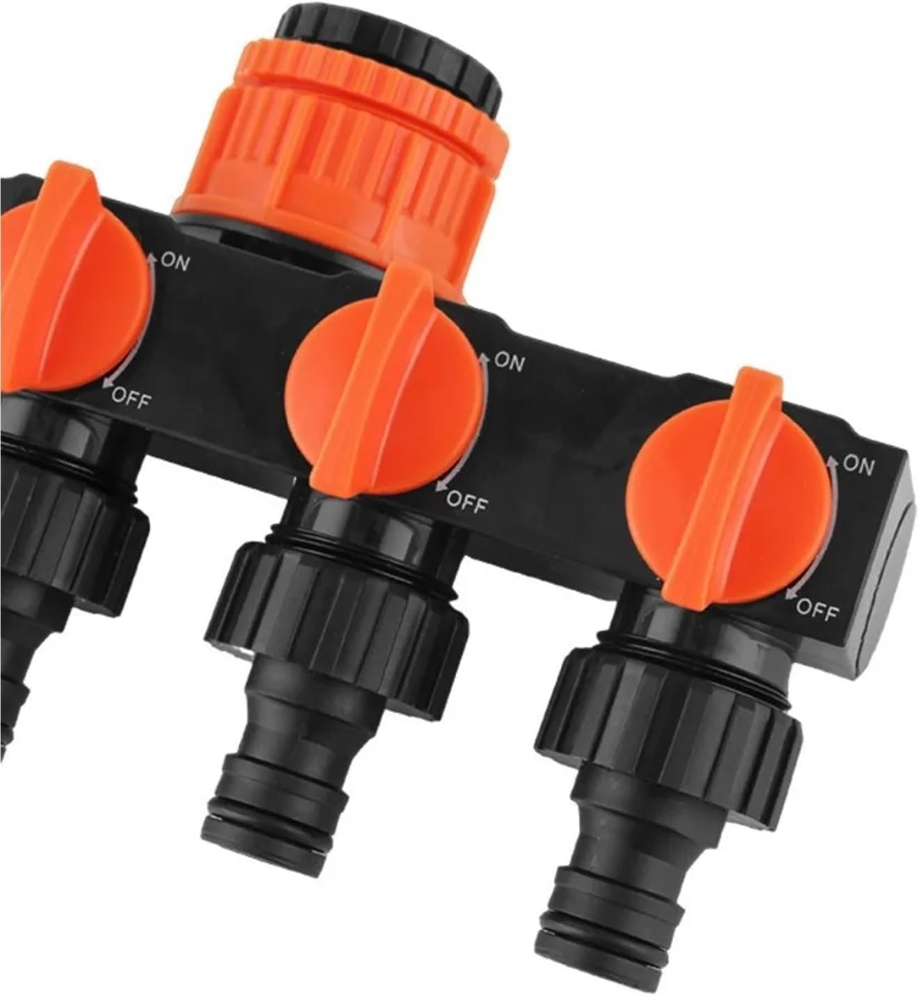 4 Independent Switches Garden Hose Splitter Robust Valve Heavy Duty Connector Flexible Connection