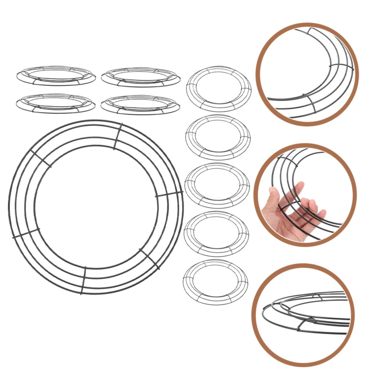 Zerodeko 10pcs Wreath for Crafts Wire Frames for Christmas Holiday Decorations and Versatile Wreath Forms for Use