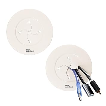 3in TV Cable Hider Wall Kit, YCLYC Large TV Cord Hider for Wall Mounted TV, TV Cord Covers for Wires on Wall Kit, Behind in Wall Cable Management Kit, Off White TV Wire Hider for Wall (2Pack)