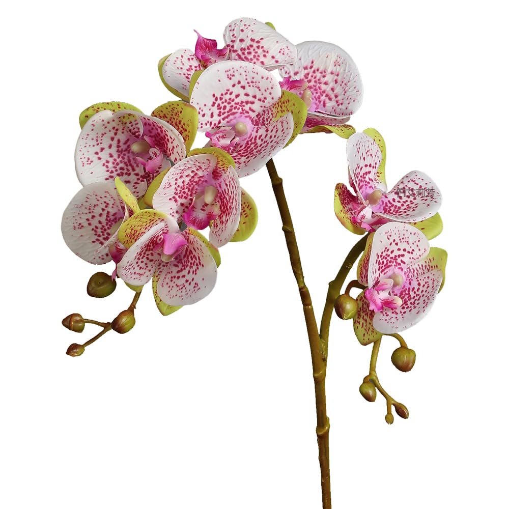 FANCYPUMPKIN 28β Artificial Phalaenopsis Flowers Stem Plants Fake Flowers Arrangement for Home Decor Party Wedding DIY DΓ©cor, Two Forks 8 Orchid Flowers(Spotted Pattern)
