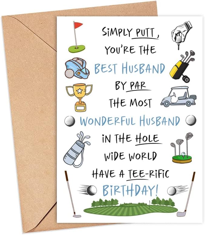 Golf Birthday Card For Husband Simply Putt You Are The