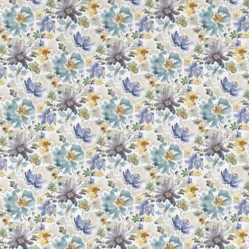 Image of 100% Pure Cotton Single Bedsheet with 1 Pillow Cover | Floral 145TC | Strong Weave for Everyday Use | 152 CM X 224 CM | - Stone Blue