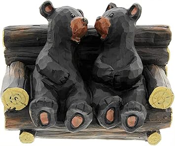Bear Couple on Bench Figurine
