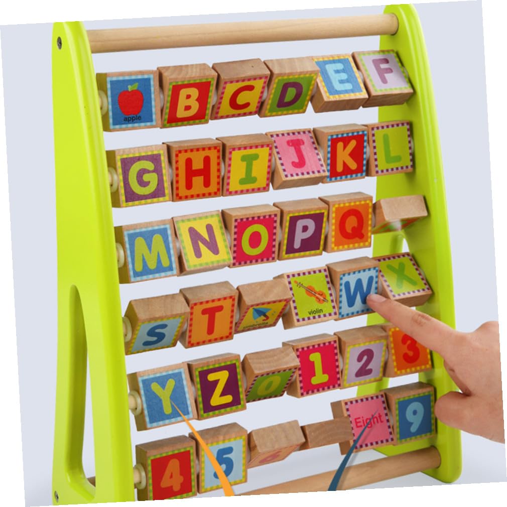 Juguete de Aprendizaje de Letras Alfabeto Madera Decoracion Colegio | Madera Verde, Tablero Educativo para Niños y Toddlers, Bordes Suaves, Coordinación Mano Ojo y Uso Escolar